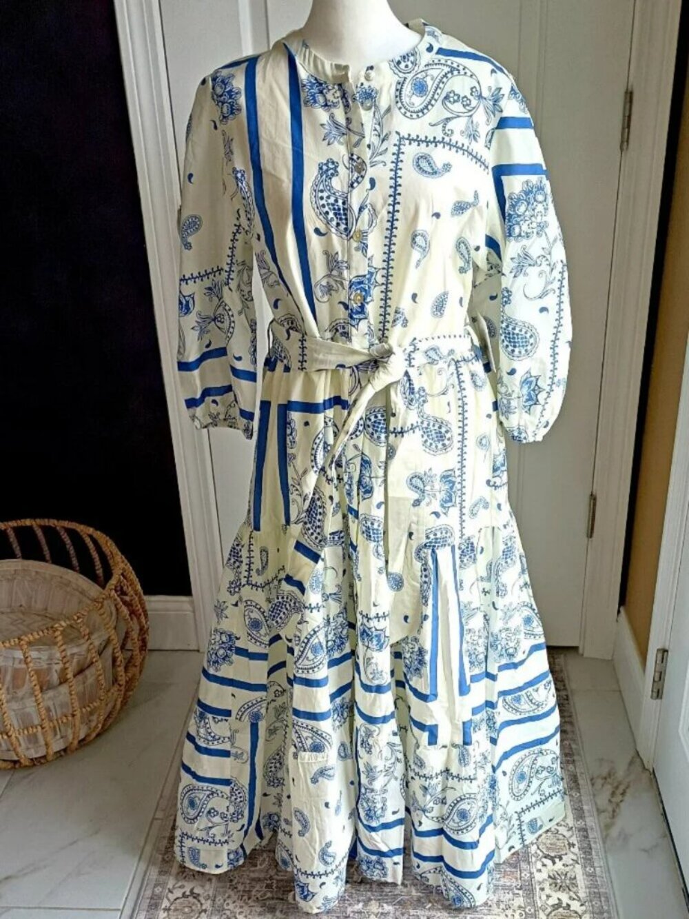 NEW! 149.00 ELLEN TRACY Patchwork PRINTED TIE WAIST DRESS